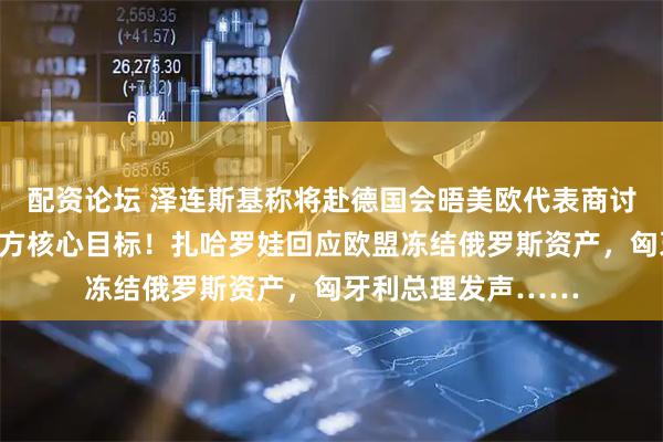配资论坛 泽连斯基称将赴德国会晤美欧代表商讨俄乌停火，透露乌方核心目标！扎哈罗娃回应欧盟冻结俄罗斯资产，匈牙利总理发声……