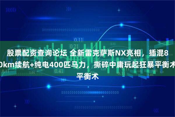 股票配资查询论坛 全新雷克萨斯NX亮相，插混80km续航+纯电400匹马力，撕碎中庸玩起狂暴平衡术