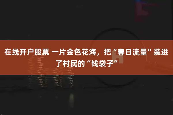 在线开户股票 一片金色花海，把“春日流量”装进了村民的“钱袋子”